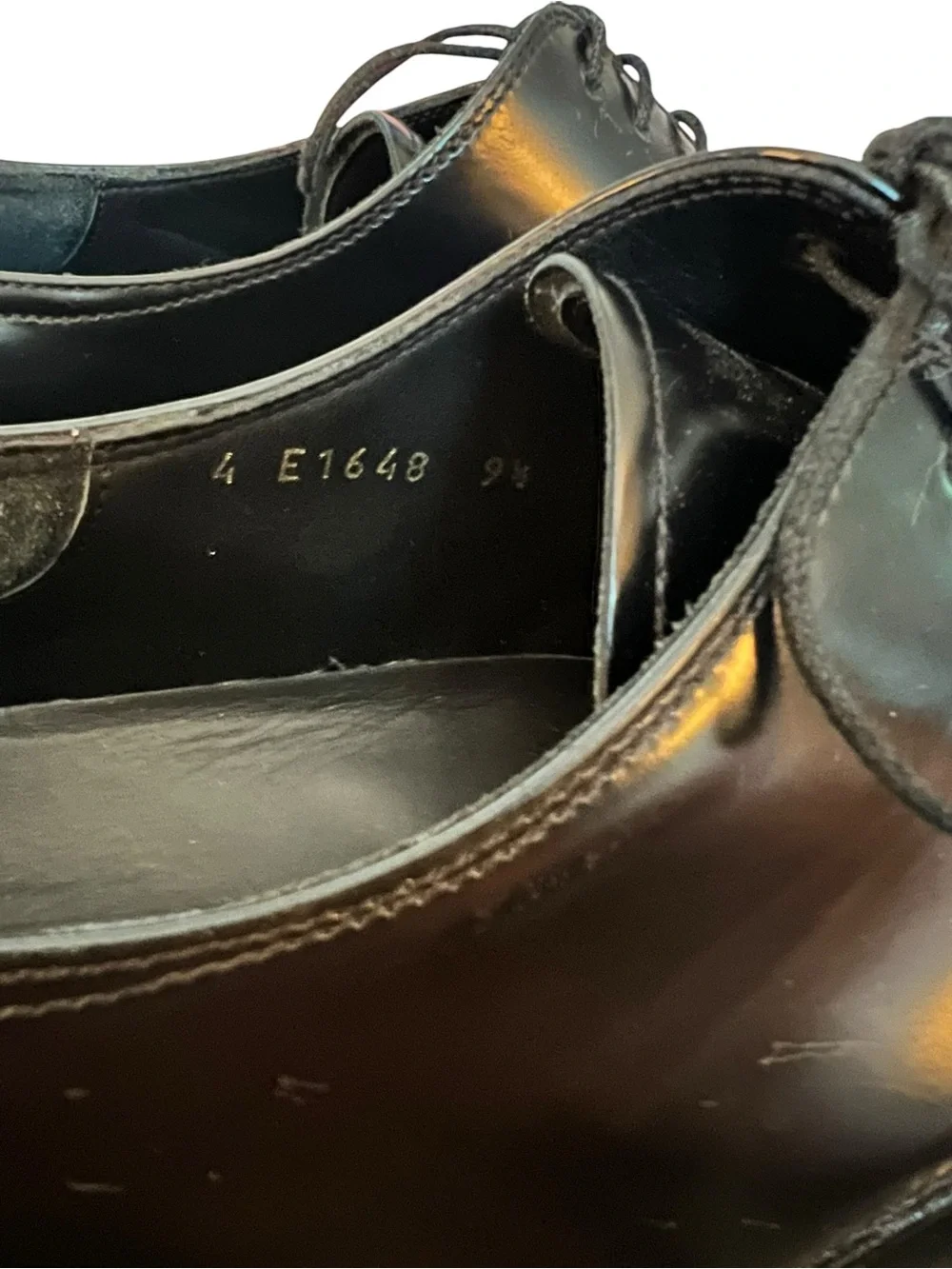 Prada Linea Rossa Black Leather Derby Dress Shoes Lace Up Men’s US 9.5 Italy